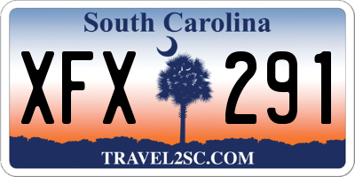 SC license plate XFX291