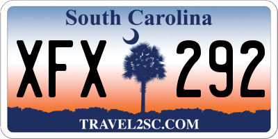 SC license plate XFX292