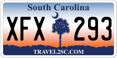 SC license plate XFX293