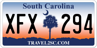 SC license plate XFX294