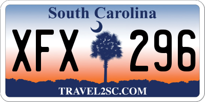 SC license plate XFX296