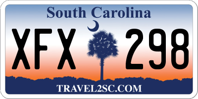 SC license plate XFX298