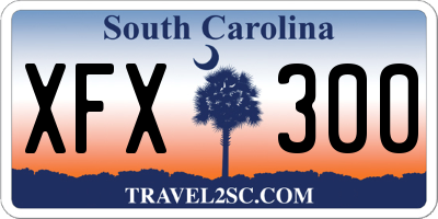 SC license plate XFX300