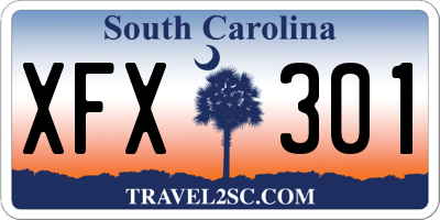 SC license plate XFX301