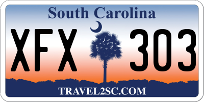 SC license plate XFX303