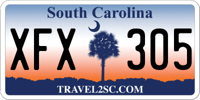 SC license plate XFX305