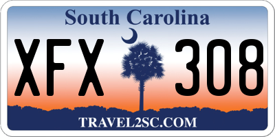 SC license plate XFX308
