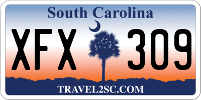 SC license plate XFX309