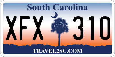 SC license plate XFX310