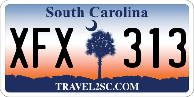 SC license plate XFX313