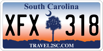 SC license plate XFX318
