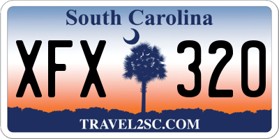 SC license plate XFX320