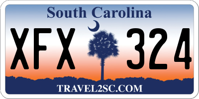 SC license plate XFX324