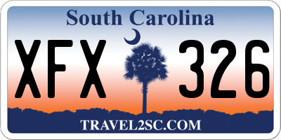 SC license plate XFX326