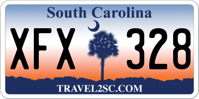 SC license plate XFX328