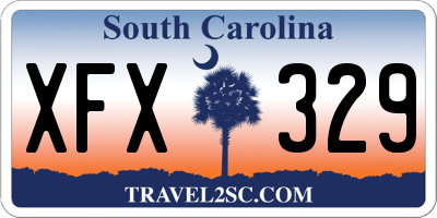 SC license plate XFX329