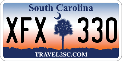 SC license plate XFX330