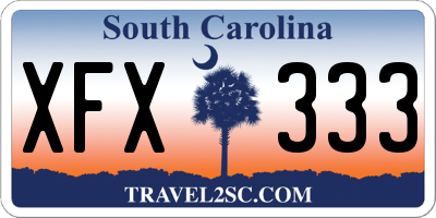SC license plate XFX333