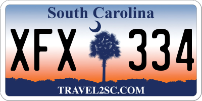 SC license plate XFX334