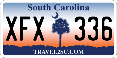 SC license plate XFX336