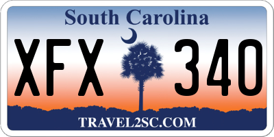 SC license plate XFX340