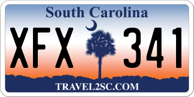 SC license plate XFX341