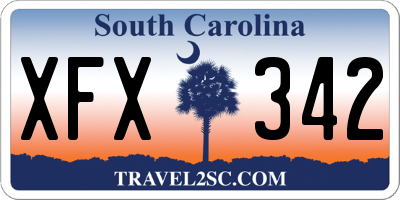 SC license plate XFX342