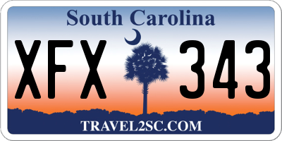 SC license plate XFX343