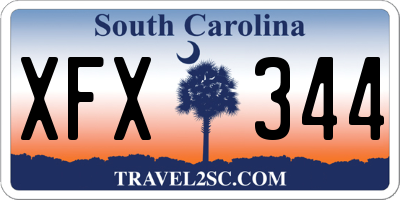 SC license plate XFX344