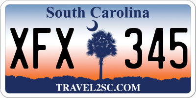 SC license plate XFX345
