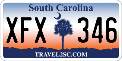 SC license plate XFX346