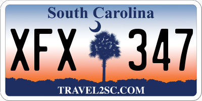 SC license plate XFX347