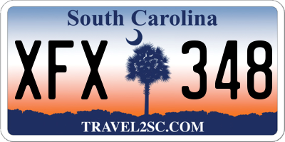 SC license plate XFX348