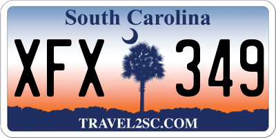 SC license plate XFX349