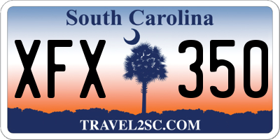 SC license plate XFX350