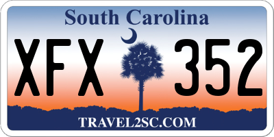 SC license plate XFX352