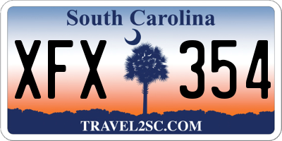 SC license plate XFX354