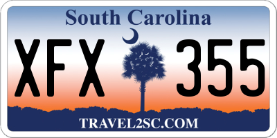 SC license plate XFX355