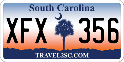SC license plate XFX356