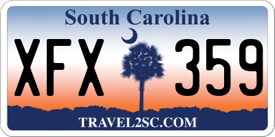 SC license plate XFX359