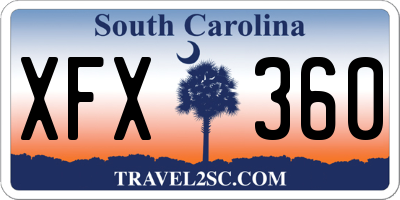 SC license plate XFX360