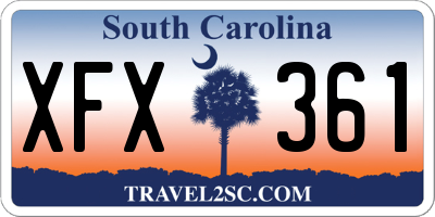 SC license plate XFX361