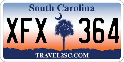 SC license plate XFX364