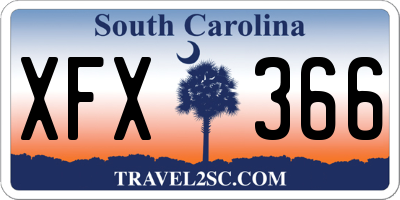 SC license plate XFX366