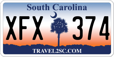 SC license plate XFX374