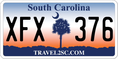 SC license plate XFX376
