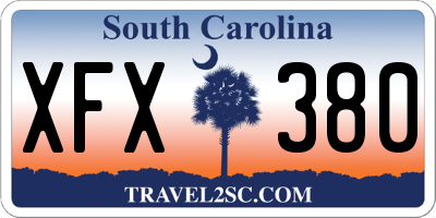 SC license plate XFX380