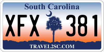 SC license plate XFX381