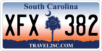 SC license plate XFX382
