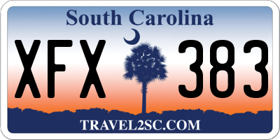 SC license plate XFX383